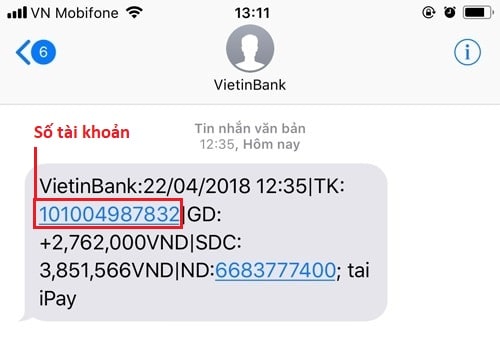 Tra cứu số tài khoản ngân hàng qua sms