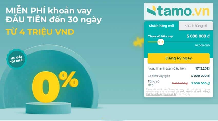 TAMO - App vay tiền online uy tín 