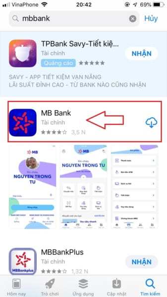 vay tiền trên app MB Bank